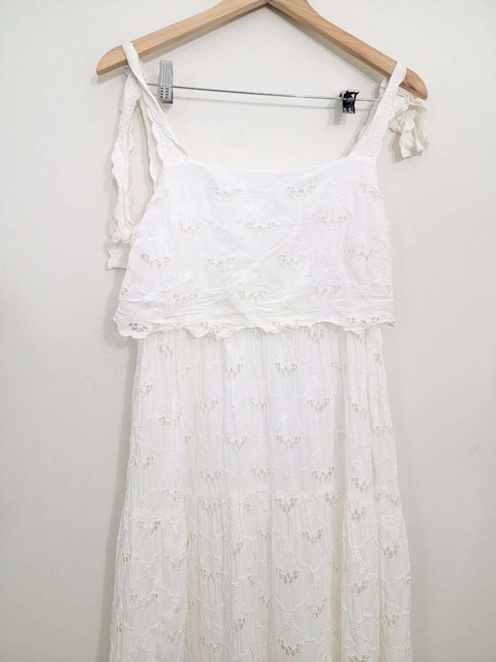 Sezane Elia Lace Maxi Dress in Ecru 38 6 - Picture 5 of 12